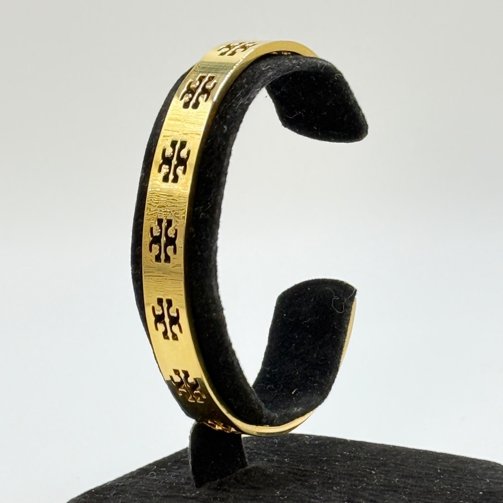 Tory Burch Gold Logo Cuff Bracelet π - Picture 1 of 3
